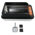 thumbnail image 2 of Large Stainless Steel High Sided Cat Litter Box with Pedal Filter for Multiple Cats Indoor, 2 of 7
