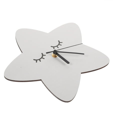 NICEXMAS Cute Star Shape Wall Clock Grey Mute Wall Hanging Clock for Office and Home