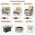 thumbnail image 2 of Vcatnet 9 Pieces Outdoor Patio Furniture Set Sectional Sofa with 42" Fire Pit Wicker Conversation Set with Swivel Rocking Chairs and Solar Powered Coffee Table for Porch,Backyard,Beige, 2 of 9