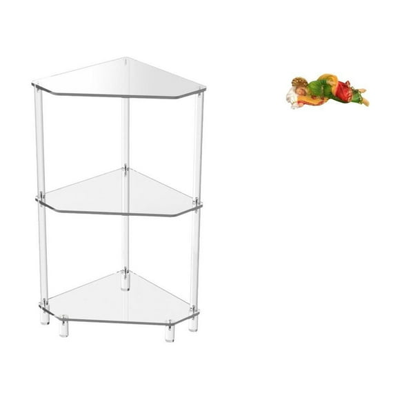 Mesa auxiliar de esquina,Mesa auxiliar de esquina de acrílico de 3 niveles,Mesa auxiliar pequeña para sala de estar,dormitorio y baño,Estatua de José,Estatua de José durmiendo Estatuilla