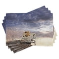 thumbnail image 1 of Ambesonne Savannah Place Mats Set of 4, Cloudscape Sunset Scene, Standard Size, Beige and Grey, 1 of 6