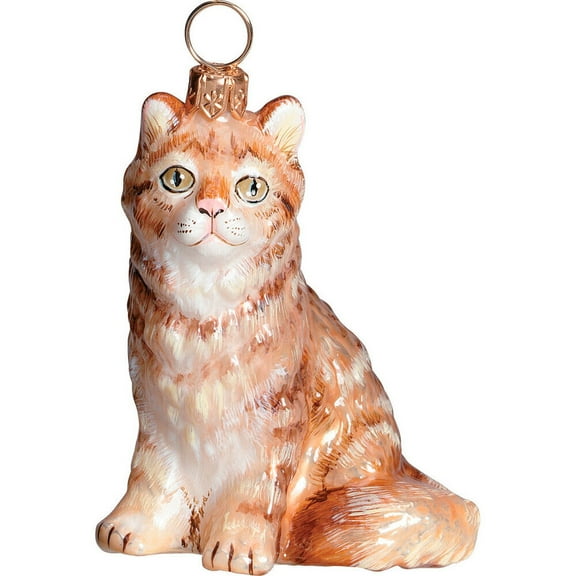 Maine Coon Red Cat Glass Polish Christmas Ornament Decoration Made in Poland