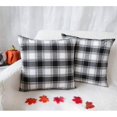 thumbnail image 1 of Juego de 2 fundas de almohada a cuadros, funda de cojín de lino y algodón para decoración del hogar de granja, blanco y negro, 20 x 20 pulgadas Sincero Electrónica, 1 of 2