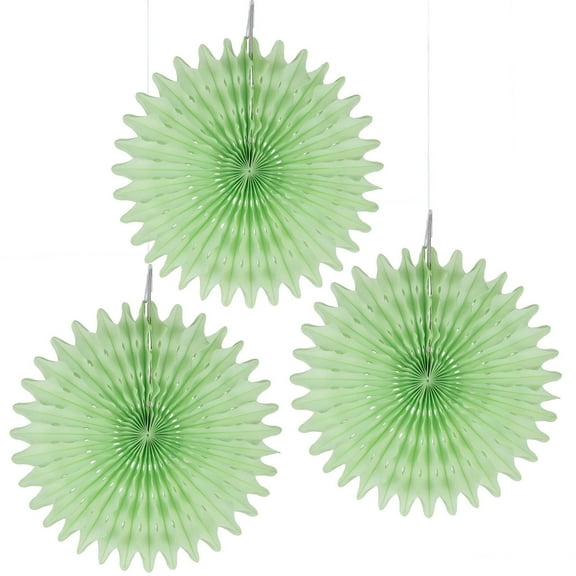 Floral Reef Set of 3 - 12" Party Paper Rosettes Fan Medallions (Seafoam Green)
