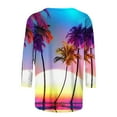 thumbnail image 5 of Summer Saving Wycnly Womens Shirts Beach Fashion Hawaiian Lightweight Comfy Loose Pullover Tops Summer 3/4 Sleeve Round Neck Ladies Coconut Tree Print Tops and Blouses Pink m, 5 of 5
