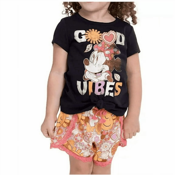Character Toddler Girls 2-Piece Short Set (Minnie Mouse, 4T)