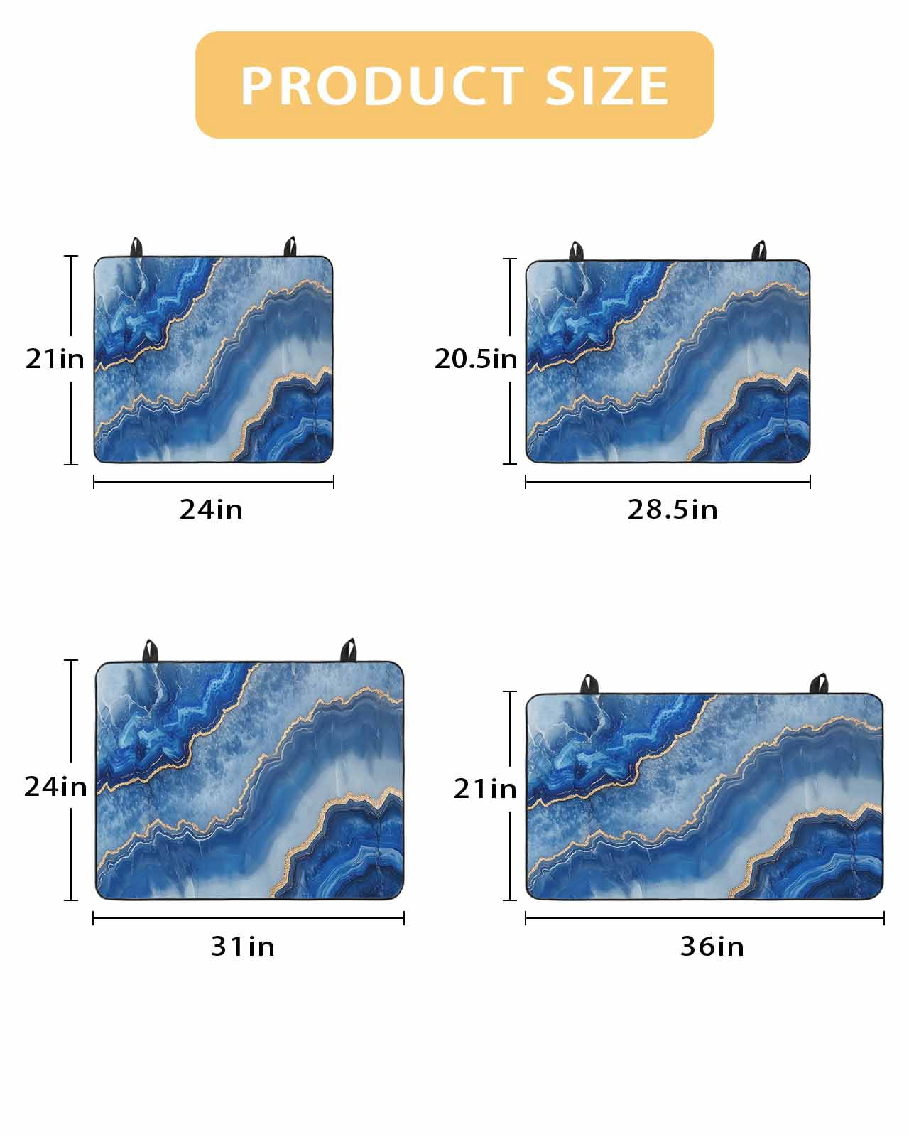 nqOlkjepod Large Induction Cooktop Protector Mat 28.5"x20.5", Blue Marble Stove Top Covers for Electric Stove, Modern Luxury Granite Surface Motif Sketch Stove Burner Cover Mats Stove Cover