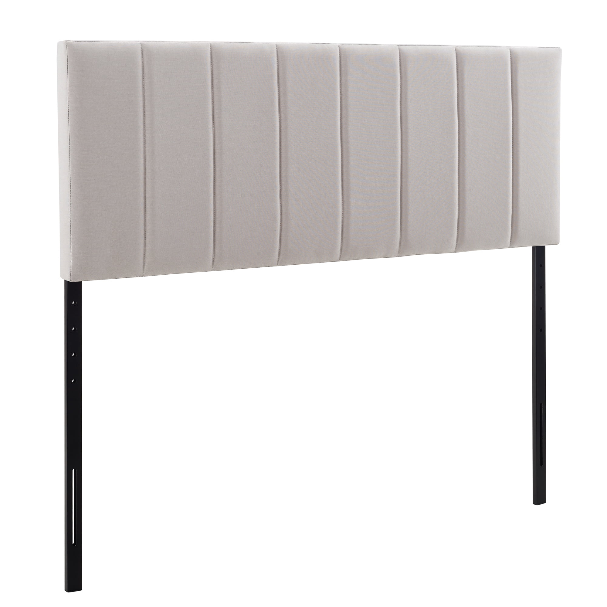 Modern Sleep Sabine Tufted Upholstered Headboard, Beige and Queen