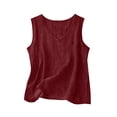 thumbnail image 3 of Women's Cotton Linen V Neck Sleeveless Tank Top Casual Summer Loose Fit, 3 of 6