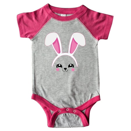 

Inktastic Happy Easter Cute Pink Bunny Face Gift Baby Boy or Baby Girl Bodysuit