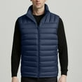 thumbnail image 6 of UVEASISHA Lightweight Packable Puffer Vest Men Full Zip Sleeveless Stand Collar Winter Coats Outdoor Windproof Insulated Quilted Vest for Hiking Travel Navy L, 6 of 9
