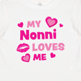 thumbnail image 4 of Inktastic Valentine's Day My Nonni Loves Me Hearts and Lips Boys or Girls Baby T-Shirt, 4 of 5