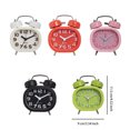 thumbnail image 4 of destyer Alarm Clock Non-Tick Sweeper Bedroom Glass Mirror Timepiece Round Double Bell Metal Desktop Clocks Decoration Table Bells Pink, 4 of 9