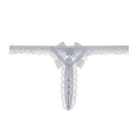 YOTMKGDO Valentines Day Lingerie  Pearl Waist Women Panties Low String Thongs G Panties Pendant Underwear (White  One Size)