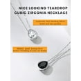 thumbnail image 4 of Bestyle Sterling Silver Pendant Necklace for Women Teardrop Black CZ Crystal Necklaces Jewelry Gift for Wedding Birthday Everyday Wear, 4 of 8