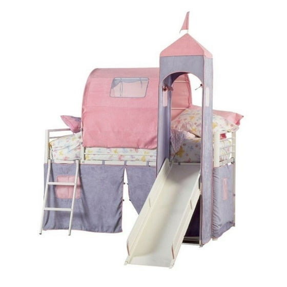 Powell Princess Castle Twin Size Tent Loft Bed With Slide Pink Powell Princess Castle Twin Size Tent Loft Bed With Slide Pink Lavendar Com
