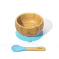 thumbnail image 1 of allBambu Bamboo Baby Bowl with Suction & Spoon- Blue, 1 of 6