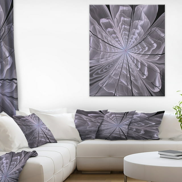 Symmetrical Violet Digital Fractal Flower - Floral Canvas Art Print