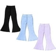 thumbnail image 2 of Daisy Del Sol Little Girls Boho Bell Bottom Stretch Legging Flared Soft Yoga Pants Toddler Childrens Kids 2T-5T, 2 of 4