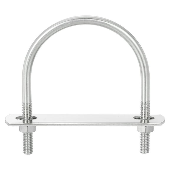 Round U-Bolts, 6 Sets 63mm(2.48") Inner Width 83mm Length M6 304 Stainless Steel U Clamp Bolt with Nuts and Plates