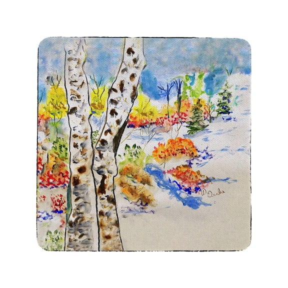 Betsy Drake Interiors White Birch Coaster Set of 4