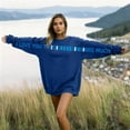 thumbnail image 2 of Aihuaihua I Love You This Much Sweatshirt Unisex, Letter Across Sleeves Sweatshirt Crew Neck Pullover Oversized Tops for Couples Family Hug Shirt Gifts for Women, 2 of 7