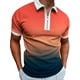 thumbnail image 1 of Txlixc - Polo de manga corta para hombre, cuello vuelto, diseño de patchwork, color degradado, con cremallera, informal Txlixc  Estilo de ocio, 1 of 9