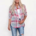 thumbnail image 2 of CEHVOM Chemise Décontractée à Manches Longues pour Femmes Imprimé à Carreaux Col en V en Liquidation, 2 of 8