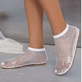 thumbnail image 3 of Wedge Sandals for Women Summer Bohemian Rhinestone Beaded Platform Sandals Breathable Cutout Open Toe Elastic Band Dress Sandals Comfy Slingback T Strap Mid Heeled Beach Sandals Shoes for Women Girls, 3 of 4