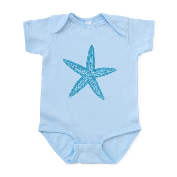 CafePress - Aqua Blue Starfish Infant Bodysuit - Baby Light Bodysuit, Size Newborn - 24 Months