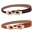 thumbnail image 1 of Cinturón de cuero fino para mujer Cinturón de cuero fino, cinturón de moda, cinturón con hebilla ajustable, 1 of 5