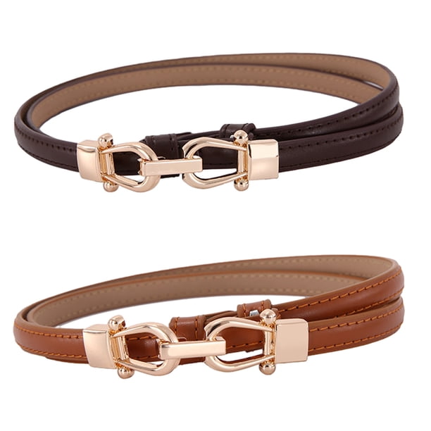Cinturón de cuero fino para mujer Cinturón de cuero fino, cinturón de moda, cinturón con hebilla ajustable
