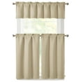 thumbnail image 2 of Kate Aurora 3 Piece Room Darkening Rod Pocket Cafe Kitchen Curtain Tier & Valance Set, 2 of 3
