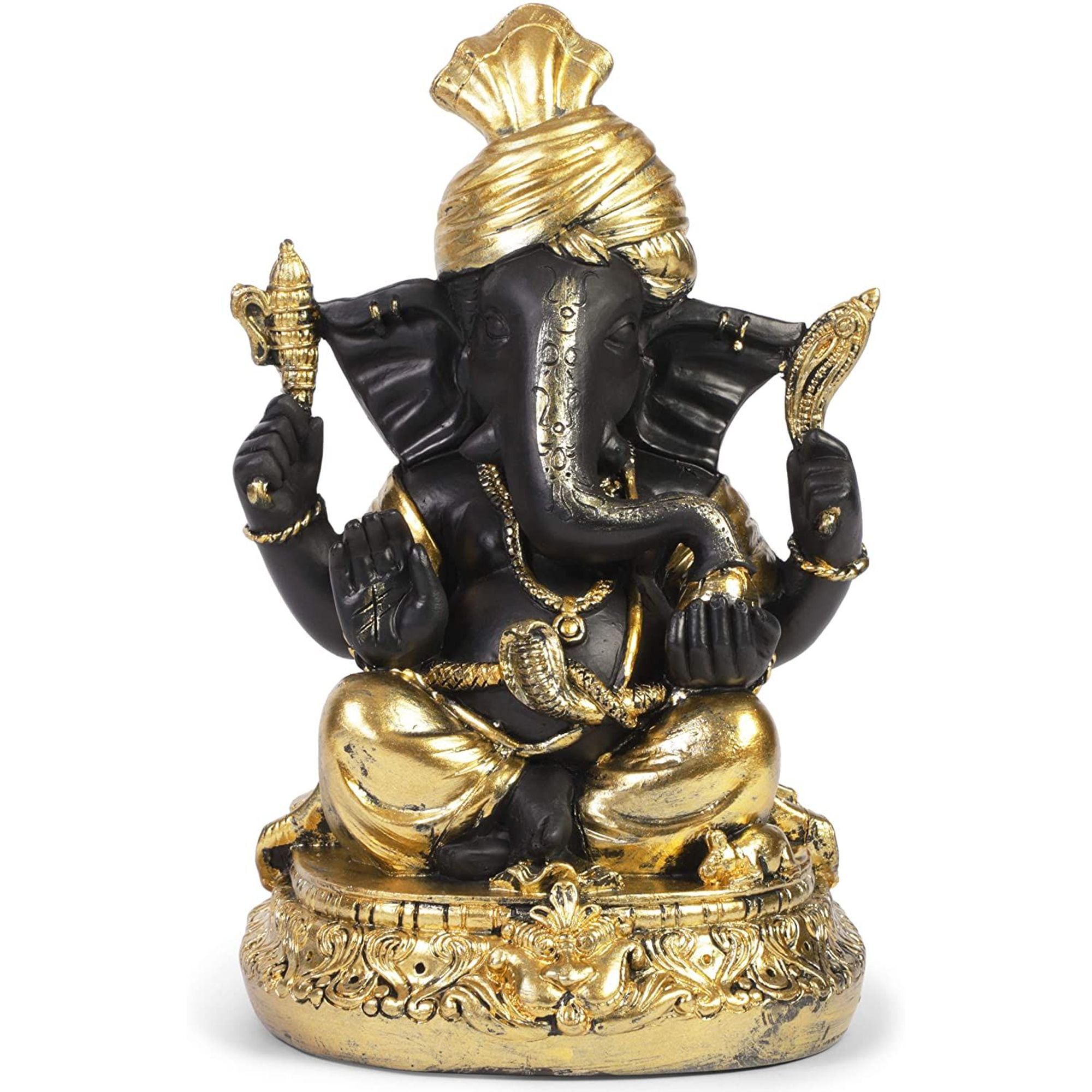 Milisten Resin Ganesh Hidu Elephant Statue Elephant Buddha Figure Statue God of Success Desktop Ornament Decoration for Home Office Car