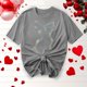thumbnail image 5 of Blusas de Manga Corta para las Mujeres Divertida Impresión Cuello Redondo Camiseta Vintage, Blusas de Primavera para las Mujeres, 5 of 9