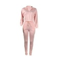thumbnail image 5 of Itsame Tops and Pants Activewear Set Womens Sweatsuits 2pcs Sets Long Sleeved Solid Color Women Athletic Outfit Sets Pink Size XL, 5 of 6