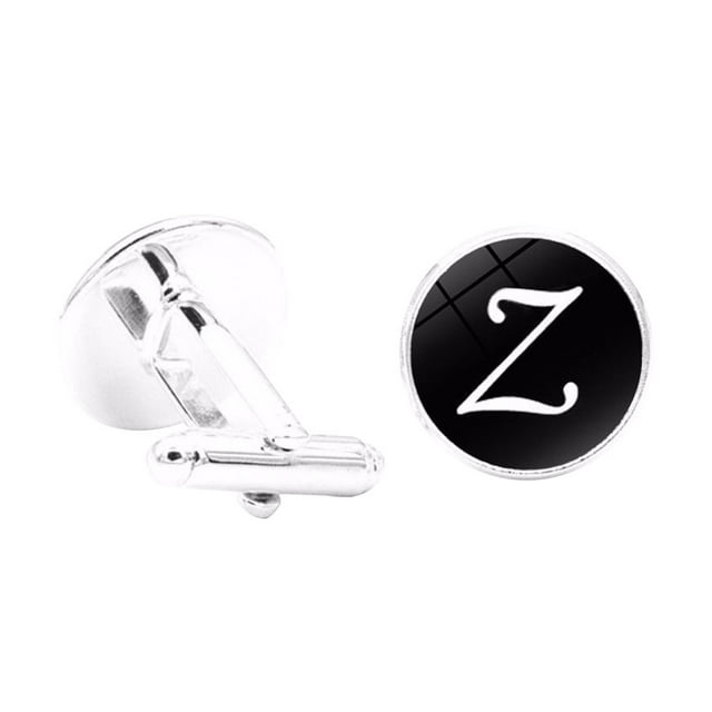 Maoww 1 Pair Men's Letter Cufflink Wedding Formal Initial Alphabet Stainless Steel Cufflink, Letter Z