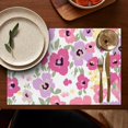 thumbnail image 4 of Peony and Wildflower Botanical Bloom Table Mats Set of 6, Wrinkle Free Heat Resistant Flax Material with Bee and Butterfly Pattern for Farmhouse Dining Table, 4 of 5