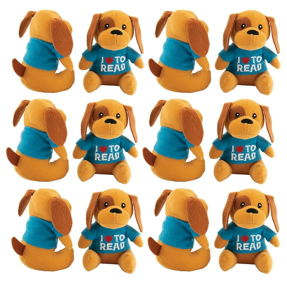 Fun Express Bulk 48 Pieces I Love to Read Stuffed Puppies