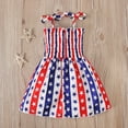 thumbnail image 2 of Odeerbi Kids Baby Girls Dress Beach Dresses 2025 Casual Sleeveless American Flag Princess Sundress Summer Dress, 2 of 7