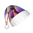 thumbnail image 2 of Haiem Rainbow Poodle Urban Street Pattern Santa Hat Confortable Velvet Christmas Hat for Christmas Party Favors Fit for Adults Men Women, 2 of 6