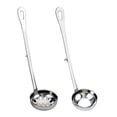 thumbnail image 3 of EeaseMX Cuchara de servicio de acero inoxidable de 2 piezas con gancho Cucharas de sopa de colador de olla de mango largo (colador de 6 cm + cuchara de sopa), 3 of 7