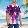 thumbnail image 3 of Susaid Dual Skulls Colorful Fusion Print Hawaiian Shirts for Men Women,Hawaiian Summer Short-Sleeve Casual Relaxed-Fit Button-Down,Small, 3 of 7