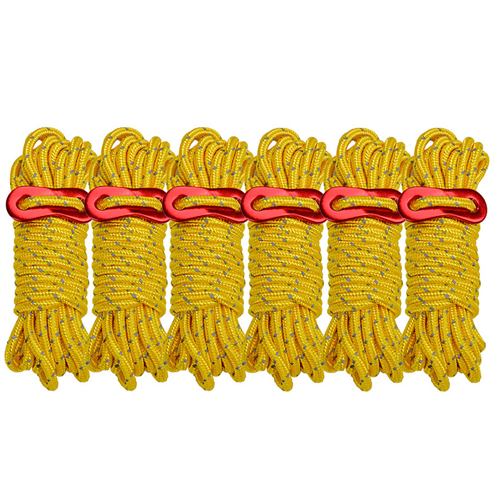 Heiheiup 6 Pack Of 4mm Outdoor Tent Ropes Lightweight Camping Ropes