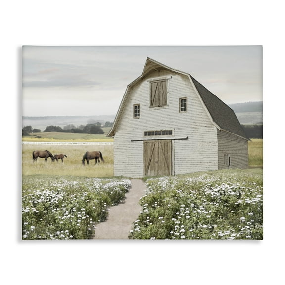 Stupell Industries Charming Path to Barn Landscape & Nature Painting Wrapped Canvas Art Print Wall Art, 20 x 16
