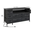thumbnail image 2 of Uforic 9 Drawer Dresser TV Stand For with Charging Dock & Side Compartments for 50" TV Black, 2 of 6