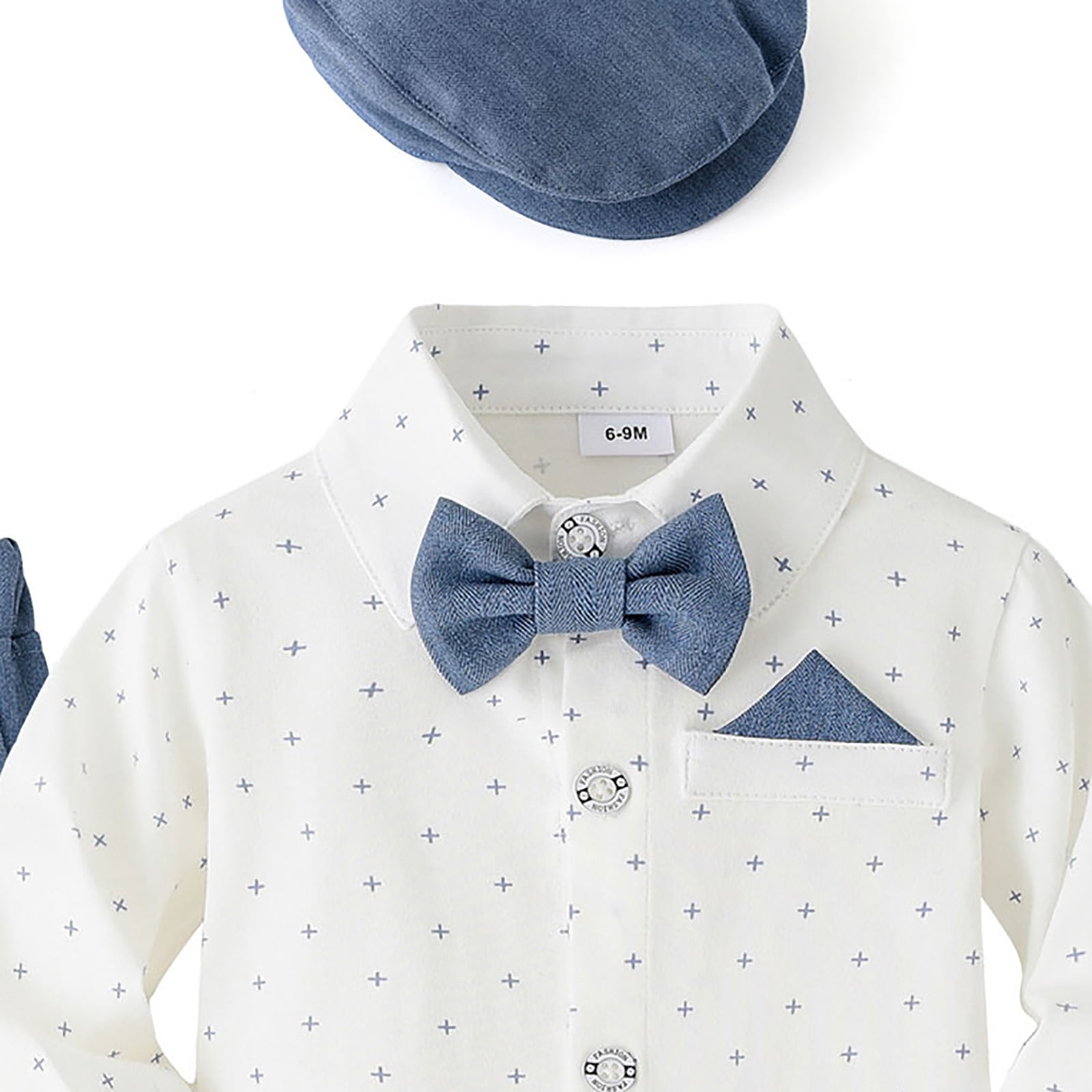 Ketyyh-chn99 Baby Baptism Outfit Boy 18-24 Months Toddler Boys Long Sleeve Striped Prints T-Shirt Tops Pants Child Kids Gentleman Outfits Sets Birthday Size for 18-24 Months,Blue