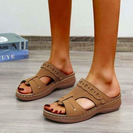 

Leesechin Women Sandals Platform Sandals Plus Size Open Toe Casual Minimalism Patent Leather Slipper