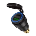 thumbnail image 1 of Adaptador de cargador USB de enchufe DIN a carga rápida 3.0 + PD con luz LED para motocicleta, 1 of 3