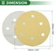 thumbnail image 3 of 70 Pcs Papel de Lija Redondo 6 180 Grano Hojas de Lijado de Gancho y Bucle Universales para Reacondicionamiento Automotriz 125x125mm Óxido de Aluminio Amarillo, 3 of 7